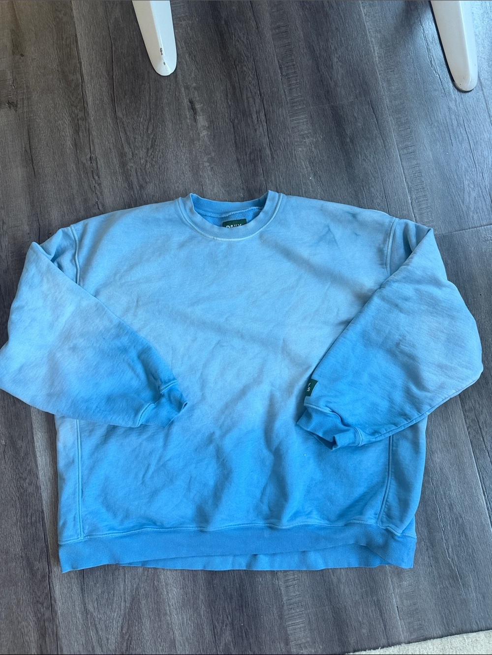 Daily Drills Light Blue Dip-Dye Crewneck Sweater